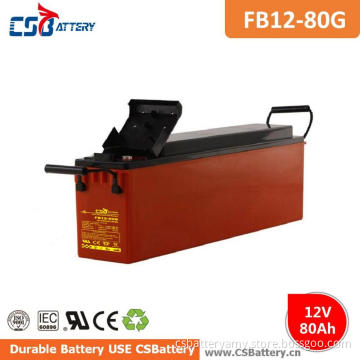 Csbattery 12V 80ah Front-Terminal Gel Battery for Solar-Power/Tractor/Turf&Irrigation-Systems/Electric-Forklift-Truck/Amy